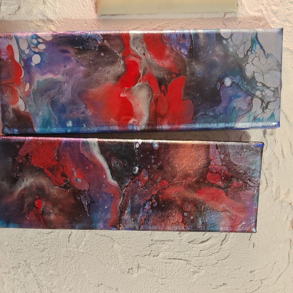 Abstract Red and Blue Canvas Art